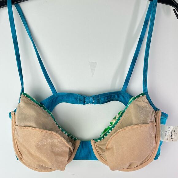 Gottex Vintage Underwire High Leg Teal Blue Two Piece Bikini Set - Picture 9 of 15